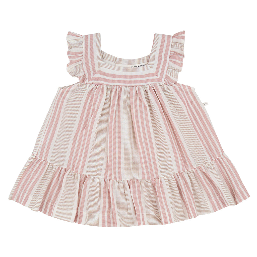 1+ In The Family Baby And Child Miriam Dress Tuscany Brown Stripes