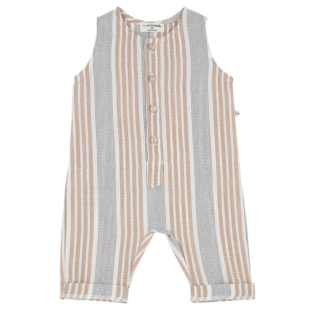 1+ In The Family Baby And Child Pius Jumpsuit Petroleum Grey Stripes