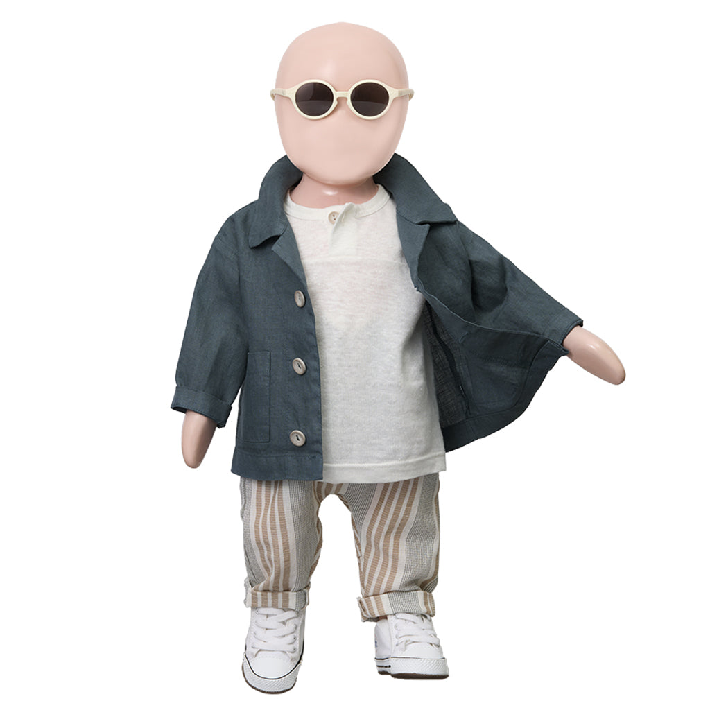 1+ In The Family Baby And Child Roberto Pants Petroleum Grey Stripes