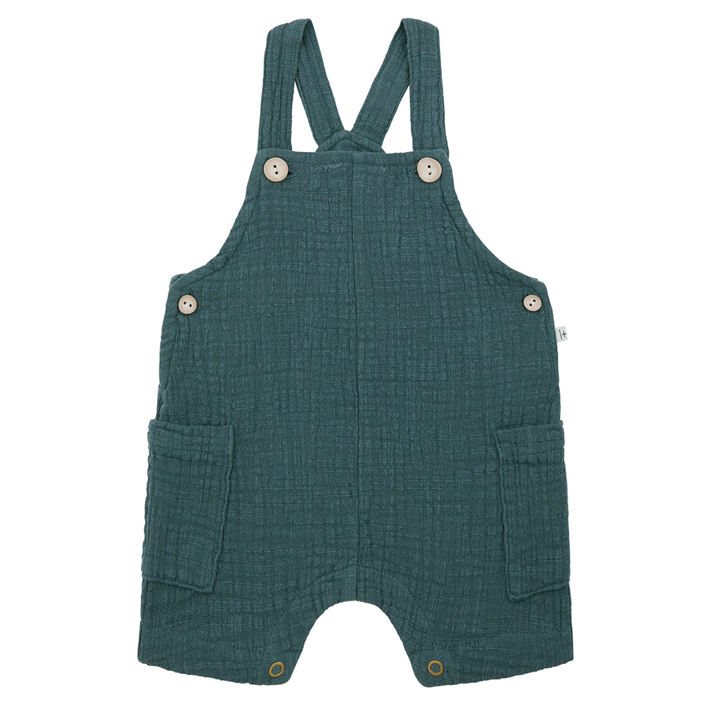 1+ In The Family Baby And Child Roman Overalls Petroleum Green