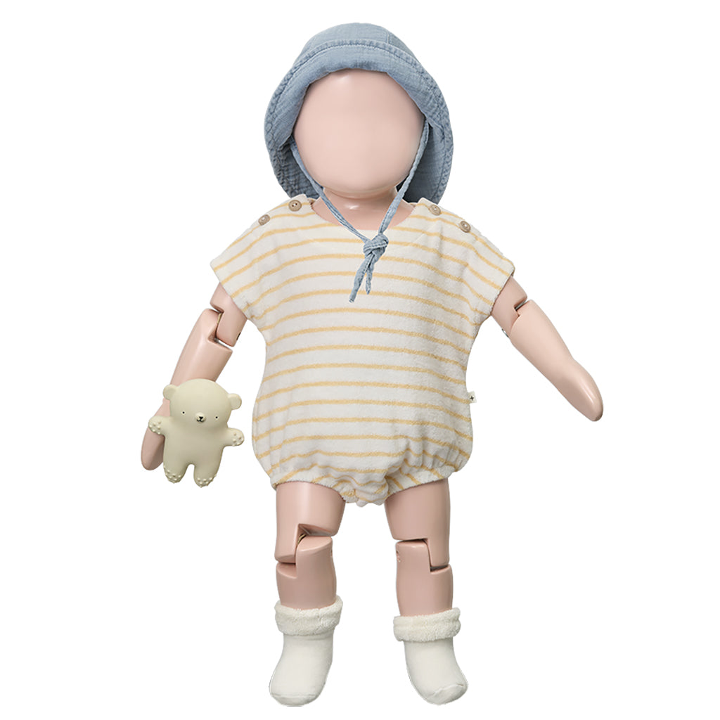 1+ In The Family Baby Romulo Bodysuit Peach Orange Stripes