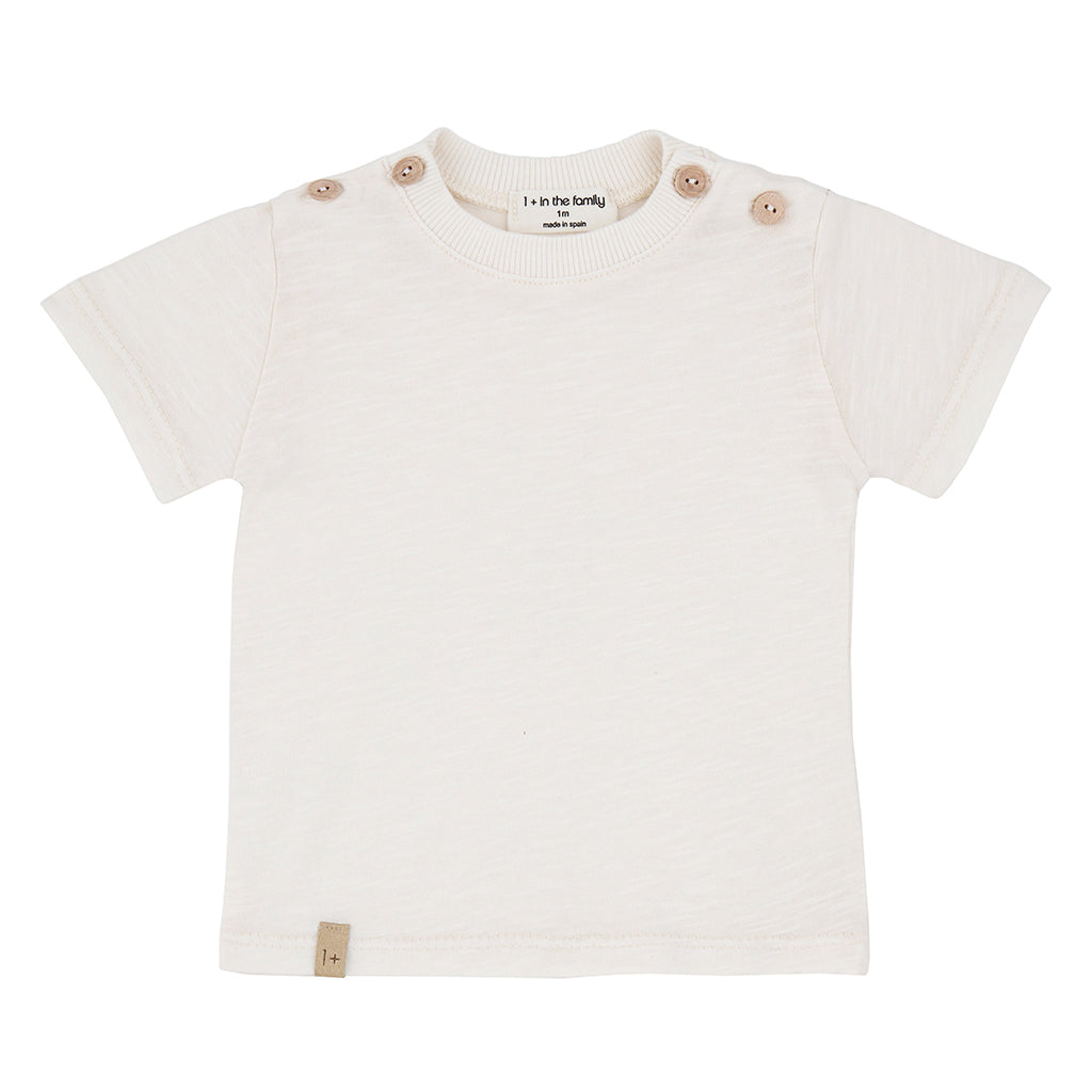 1+ In The Family Baby Simone T-shirt Ecru Cream
