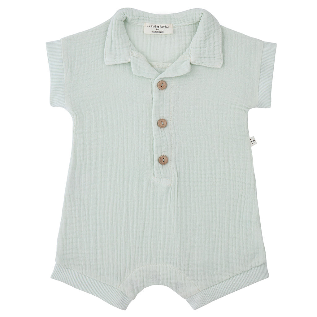 1+ In The Family Baby Vittorio Romper Pale Aqua Green