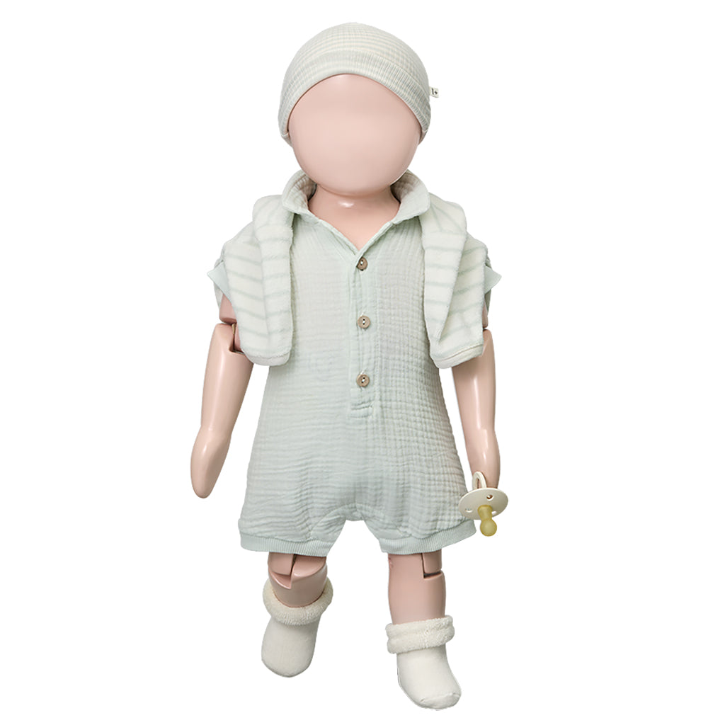 1+ In The Family Baby Vittorio Romper Pale Aqua Green