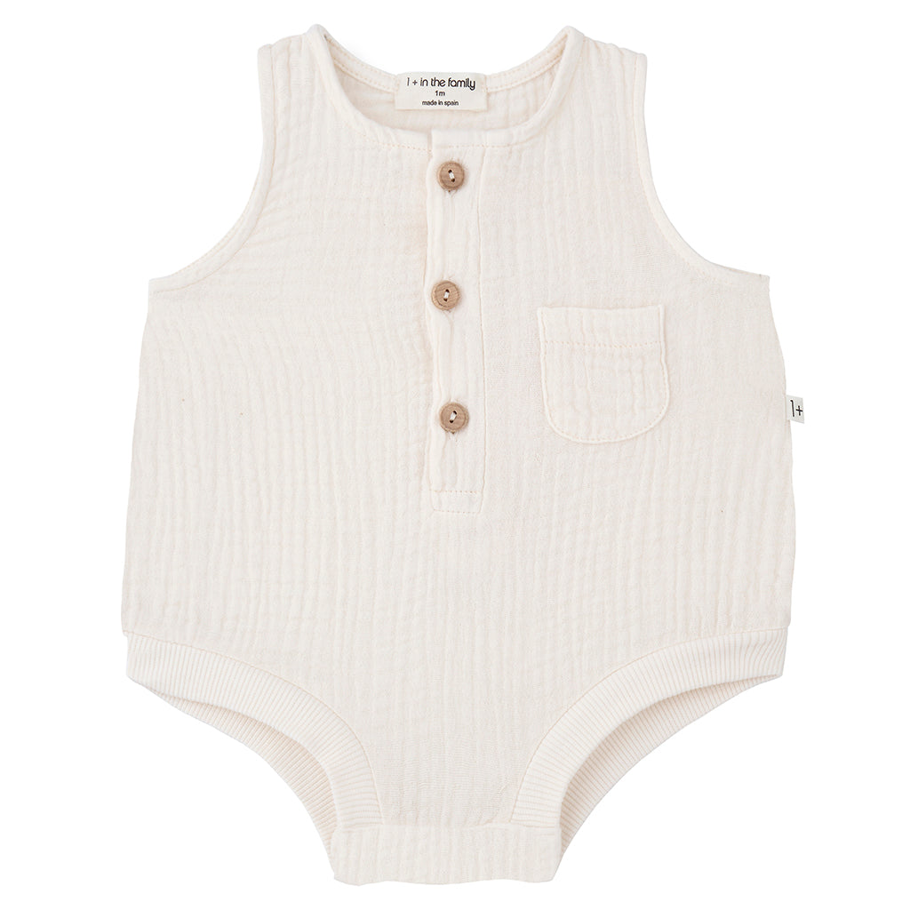 1+ In The Family Baby Yago Bodysuit Ecru Cream