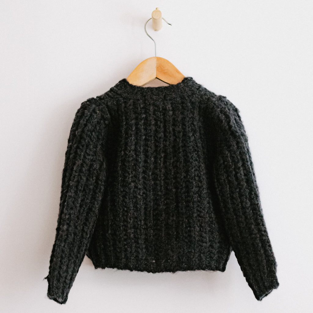 Pequeno Tocon Baby Old Rap Cardigan Coal Black