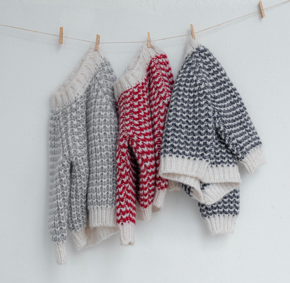 Pequeno Tocon Baby Balloon Sweater Grey Stripes