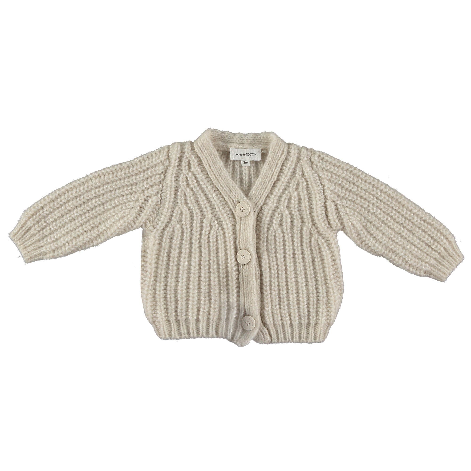 Pequeno Tocon Baby Old Cardigan Natural Cream