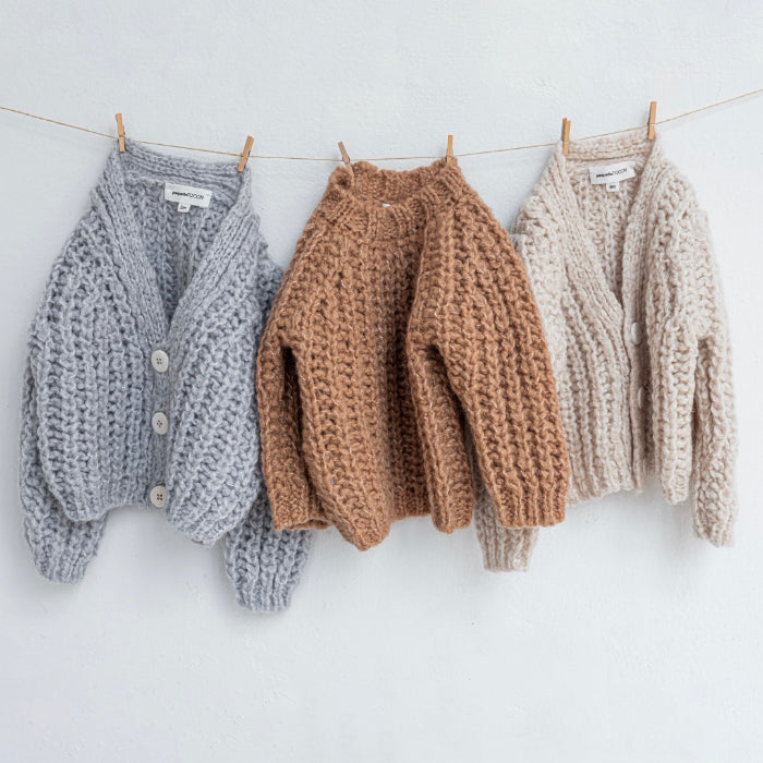 Pequeno Tocon Baby Old Rap Cardigan Grey