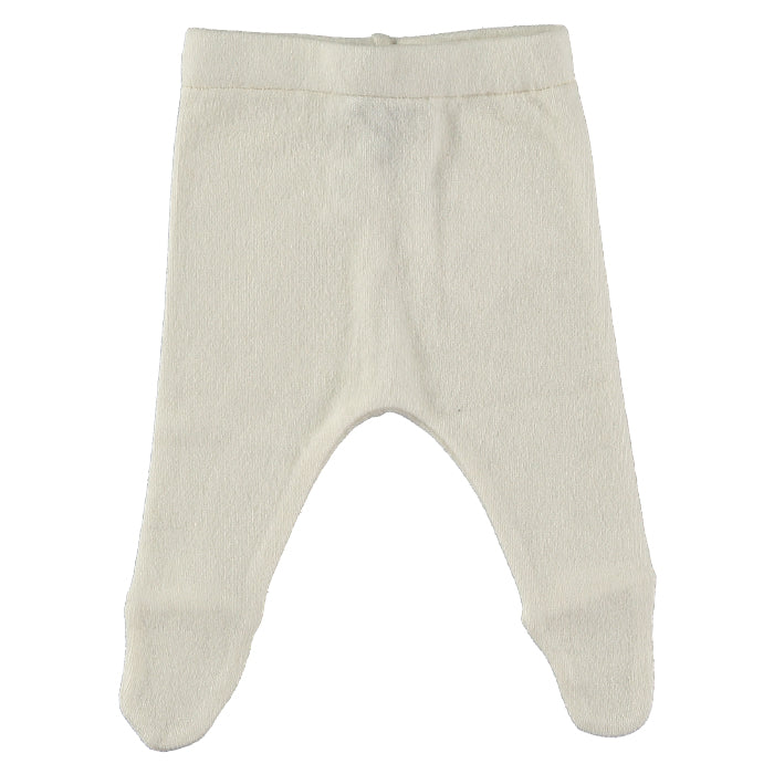 Pequeno Tocon Baby Soft Pants With Feet Natural Cream