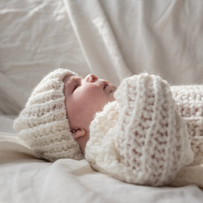 Pequeno Tocon Baby Rap Hat Natural Cream