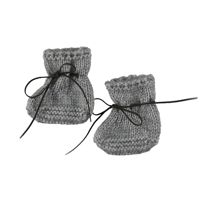 Pequeno Tocon Baby Whool Booties Grey