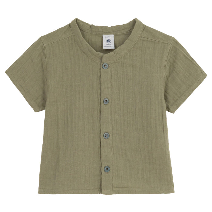 Petit Bateau Baby Gauze Shirt Marecage Green