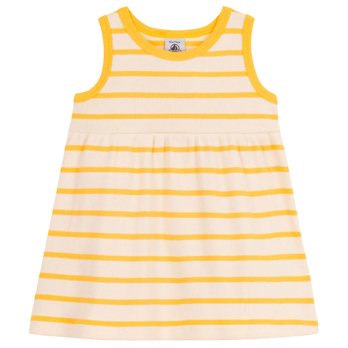 Petit Bateau Baby Rib Dress Yellow Stripes