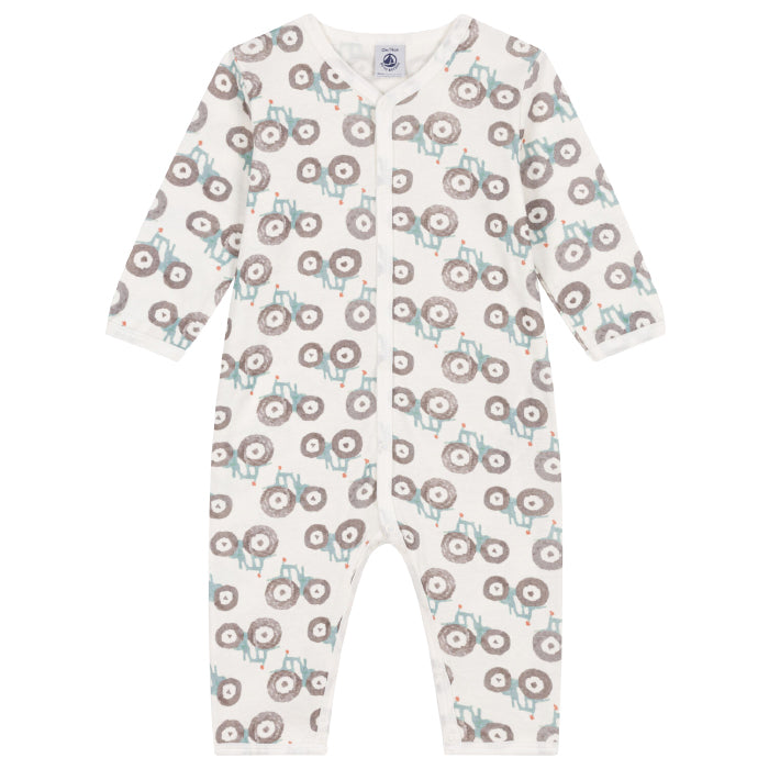 Petit Bateau Baby Lasso Pyjamas Grey Bicycle Print