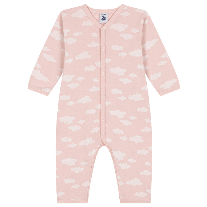 Petit Bateau Baby Lasli Pyjamas Saline Pink With Cloud Print