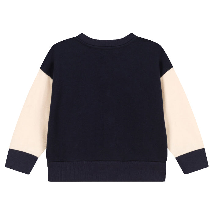 Petit Bateau Baby Lereve Fleece Baseball Jacket Smoking Blue
