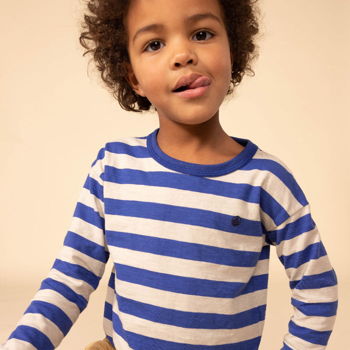 Petit Bateau Child Logique Long Sleeve T-shirt Blue Stripes