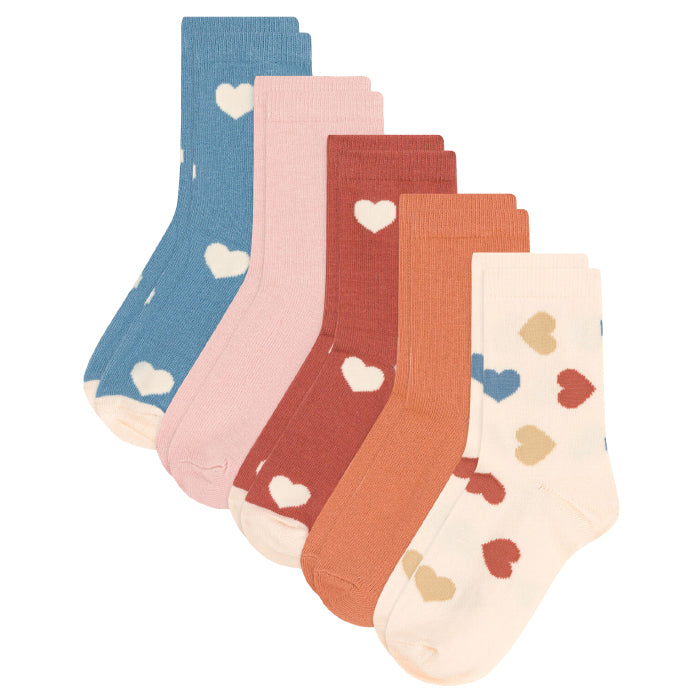 Petit Bateau Child Set Of 5 Socks With Hearts Multicolour