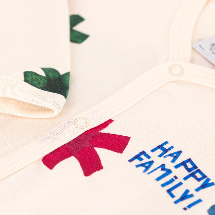 Petit Bateau Baby Lolli Pyjamas Avalanche Cream With Holiday Print