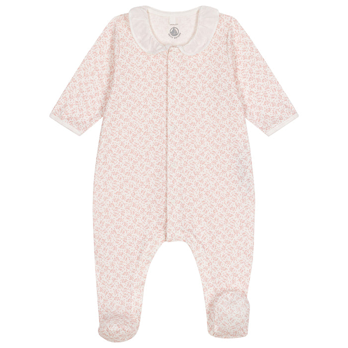 Petit Bateau Baby Pyjamas With Pink Floral Print