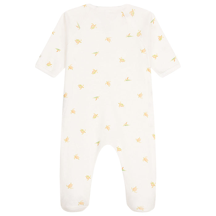 Petit Bateau Baby Pyjamas With Turtle Print Marshmallow White