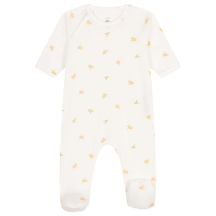 Petit Bateau Baby Pyjamas With Turtle Print Marshmallow White