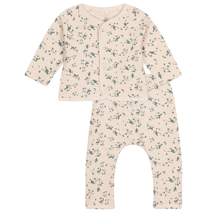 Petit Bateau Baby Quilted Two Piece Set Avalanche Cream Print