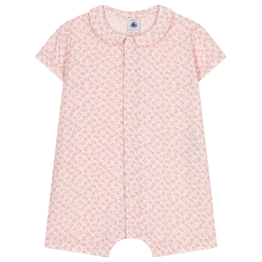 Petit Bateau Baby Romper With Pink Floral Print