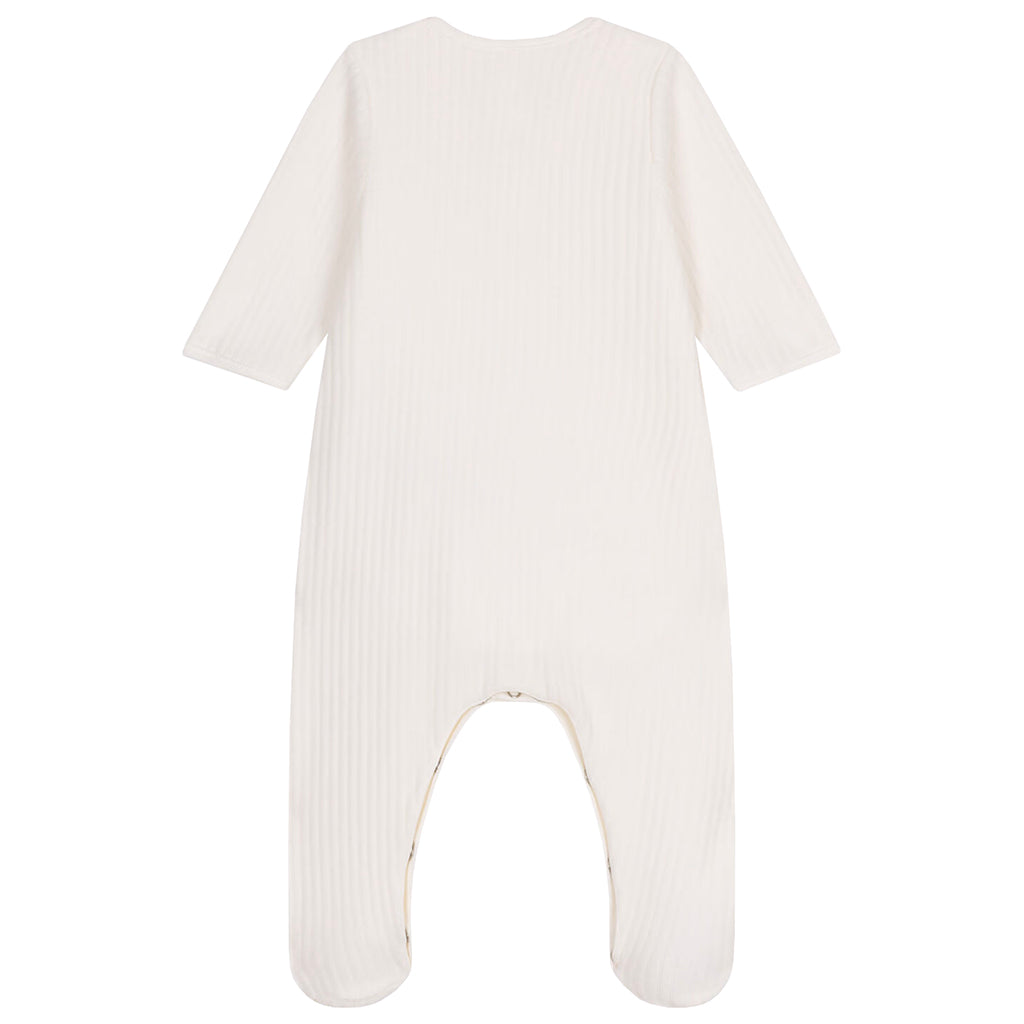 Petit Bateau Baby Velour Bodyjama Pyjamas Marshmallow White
