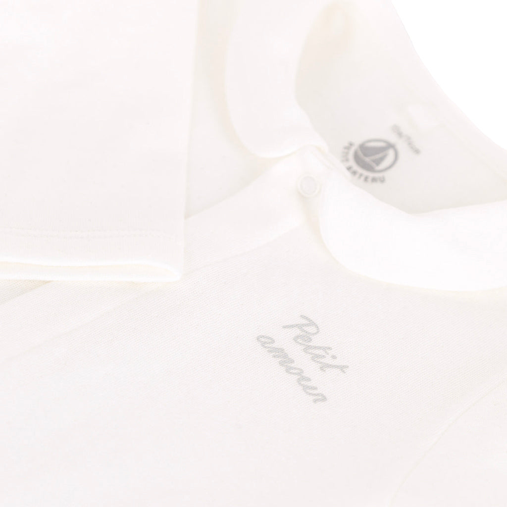 Petit Bateau Baby Collared Pyjamas Marshmallow White