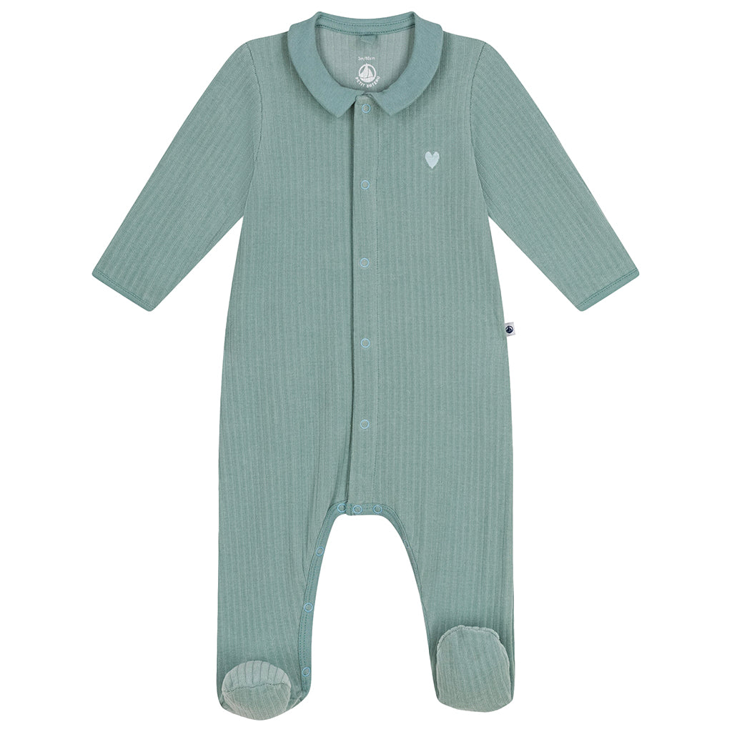 Petit Bateau Baby Velvet Collared Pyjamas Paul Green