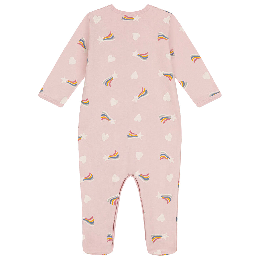 Petit Bateau Baby Pyjamas With Star And Heart Print Saline Pink