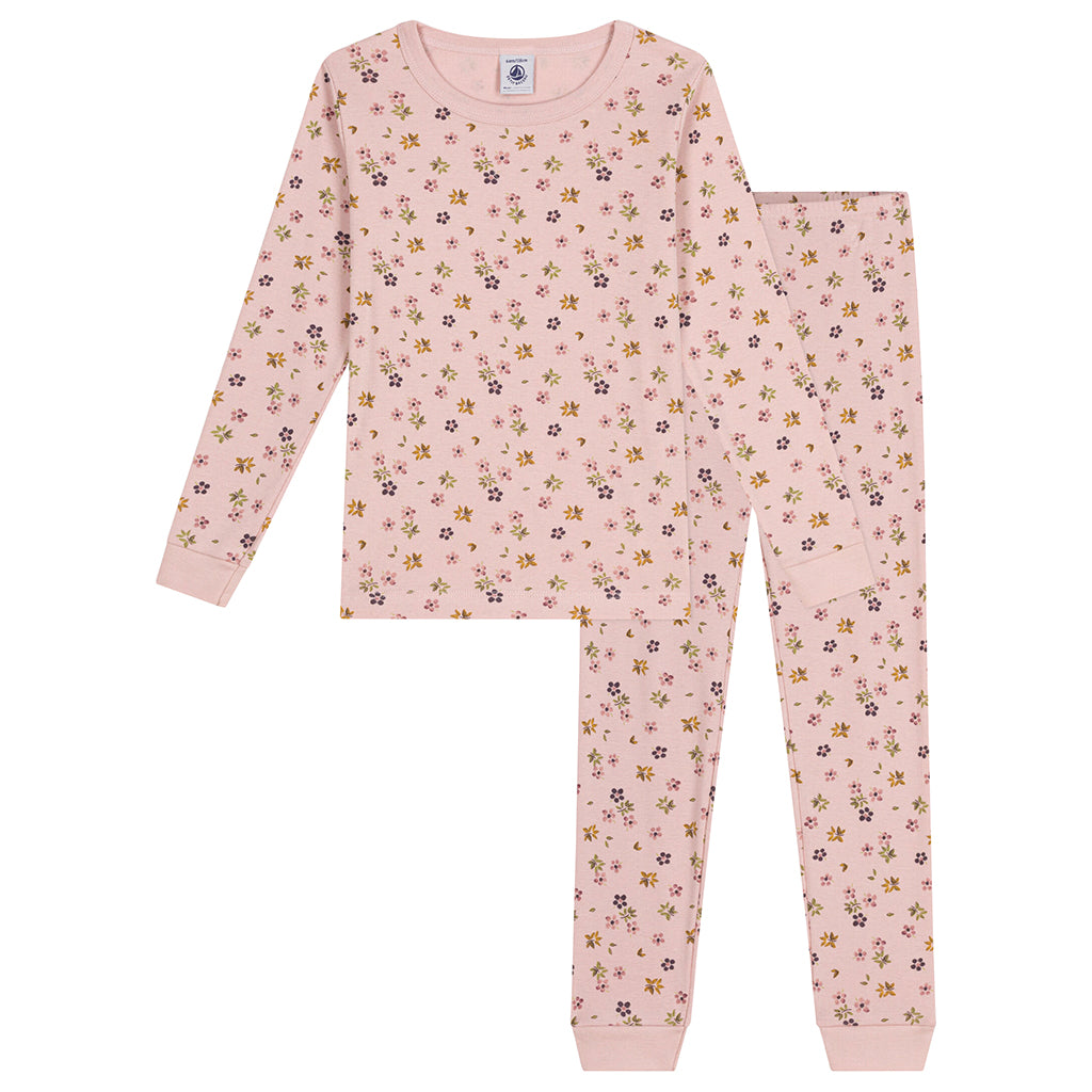 Petit Bateau Child Pyjamas Floral Print Saline Pink