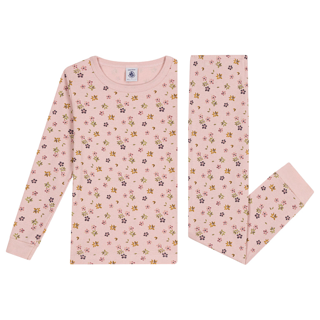Petit Bateau Child Pyjamas Floral Print Saline Pink
