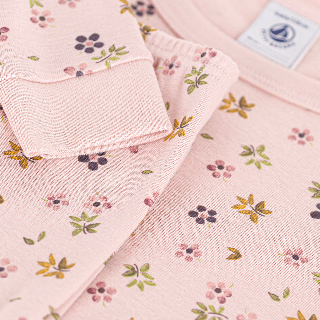 Petit Bateau Child Pyjamas Floral Print Saline Pink