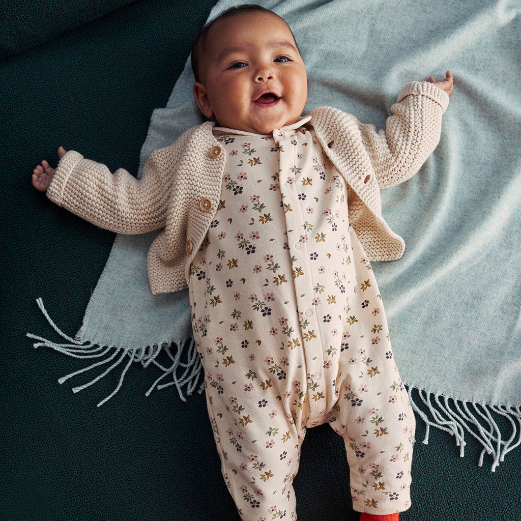 Petit Bateau Baby Jumpsuit Avalanche Cream Floral