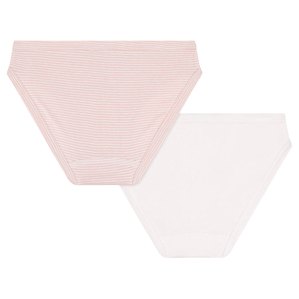 Petit Bateau Child Set Of Two Underwear Saline Pink Stripes