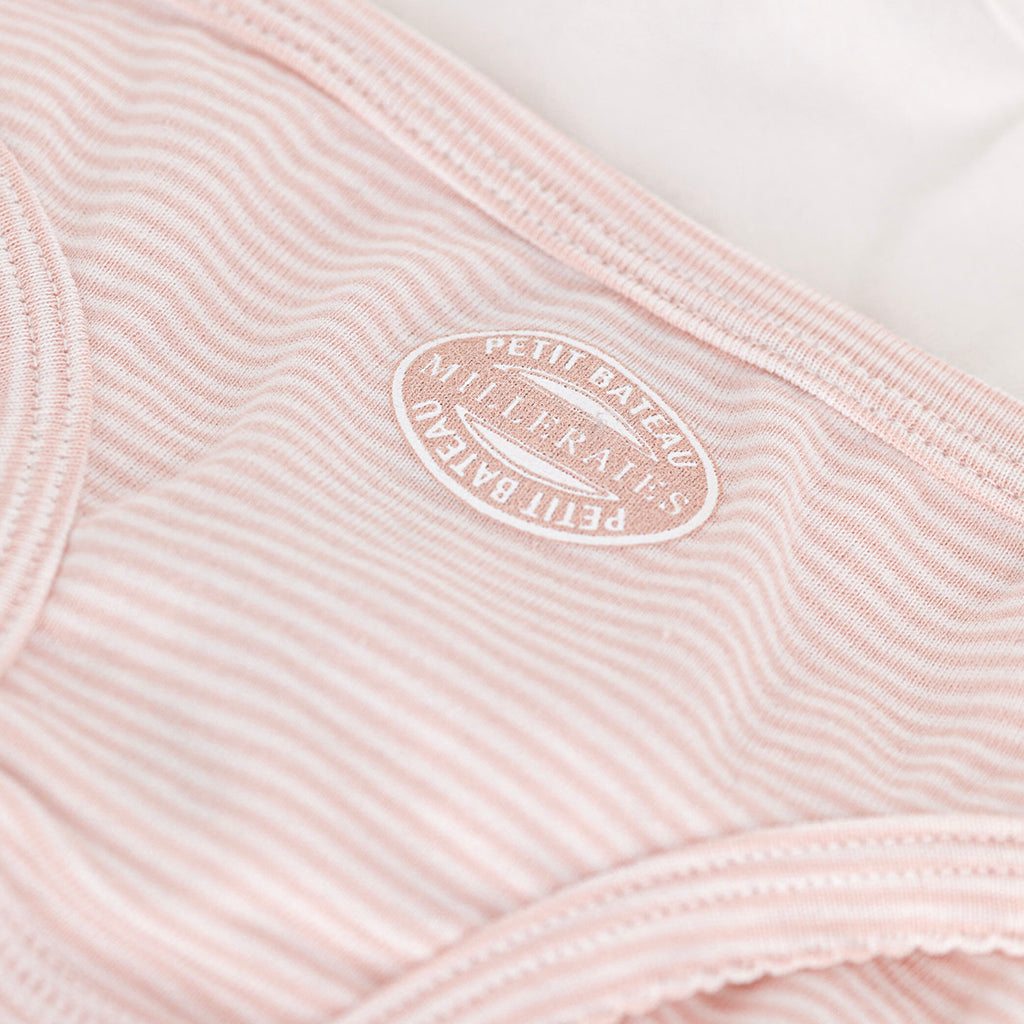 Petit Bateau Child Set Of Two Underwear Saline Pink Stripes