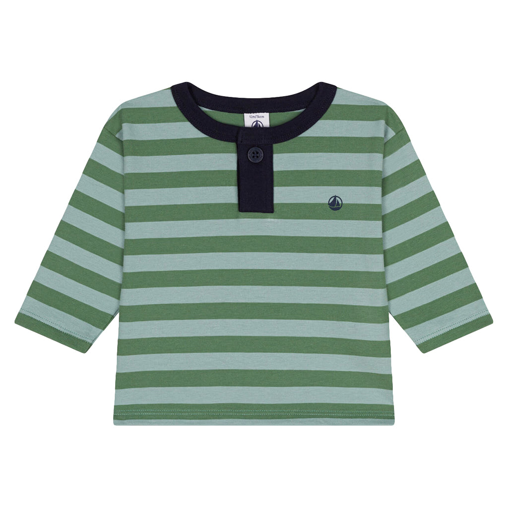 Petit Bateau Baby T-shirt Palm Green Stripes