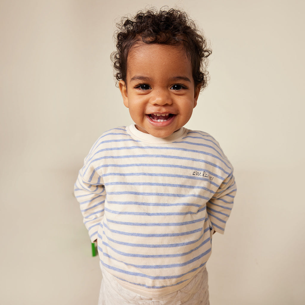 Petit Bateau Baby T-shirt Sky Blue Stripes