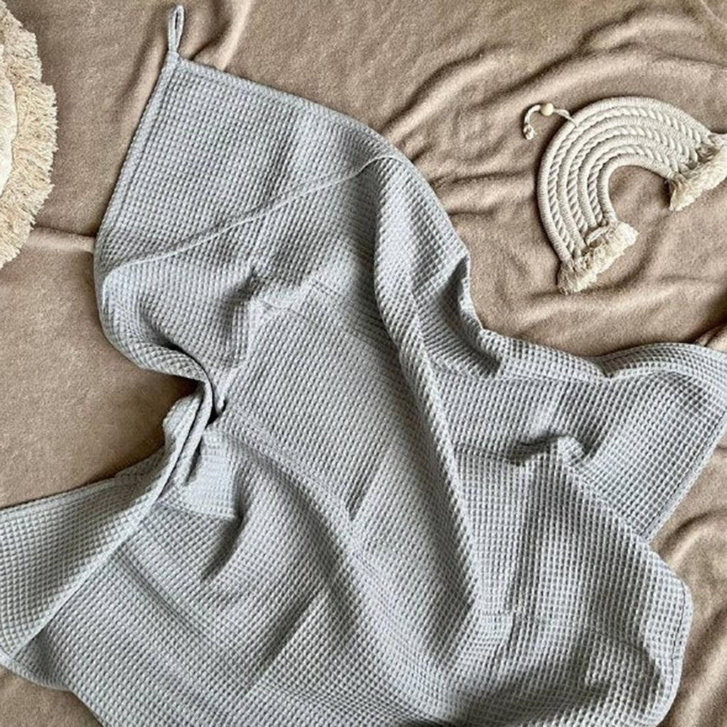 Pastel Baby Cotton Hooded Towel Light Grey