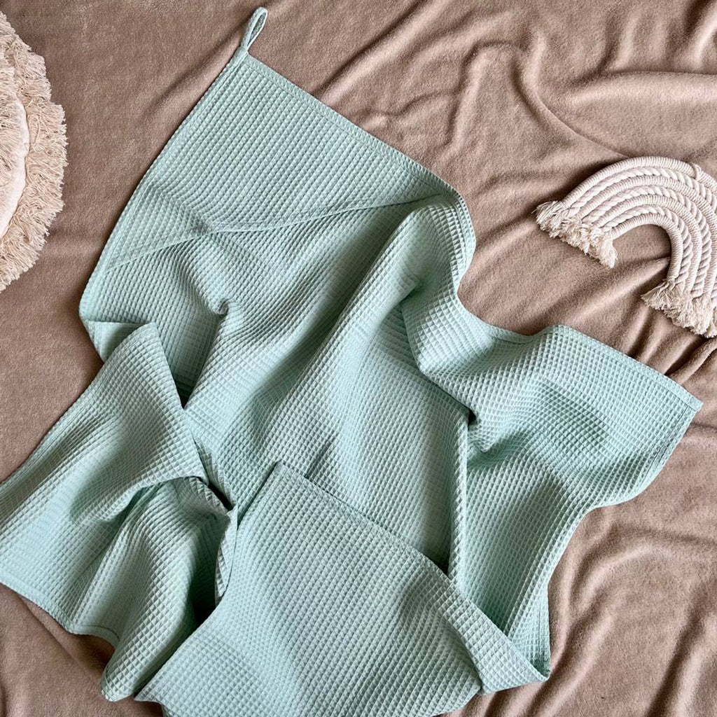 Pastel Baby Cotton Hooded Towel Powder Mint