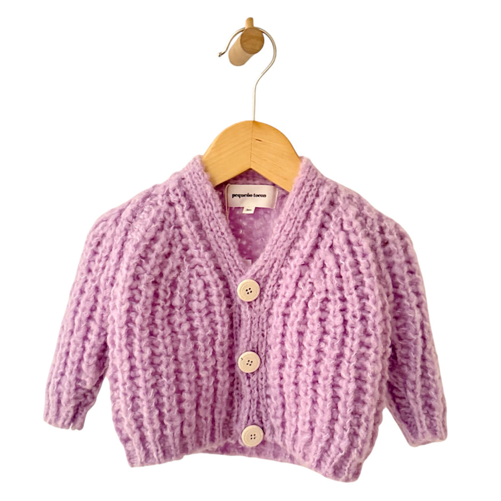 Pequeno Tocon Baby Rap Cardigan Lilac Purple