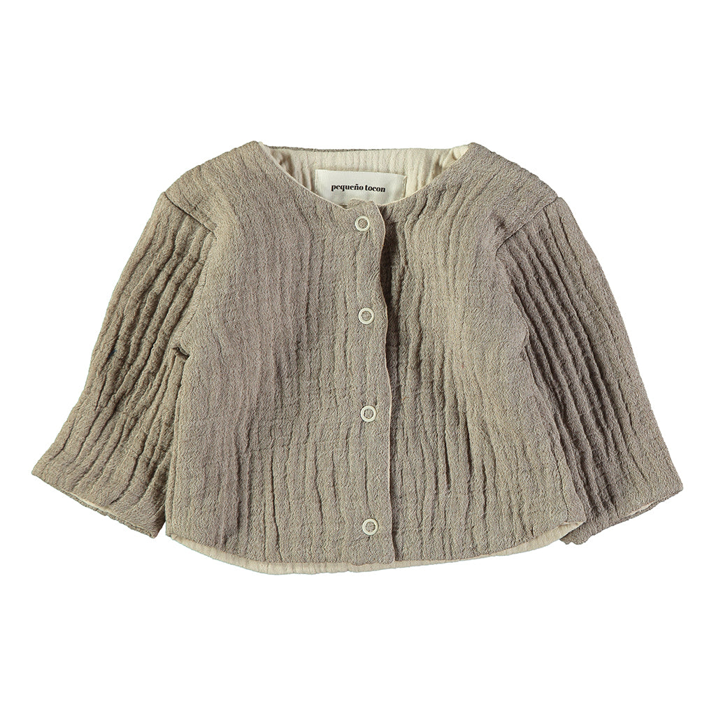 Pequeno Tocon Baby Muselina Cardigan Cacao Melange Brown