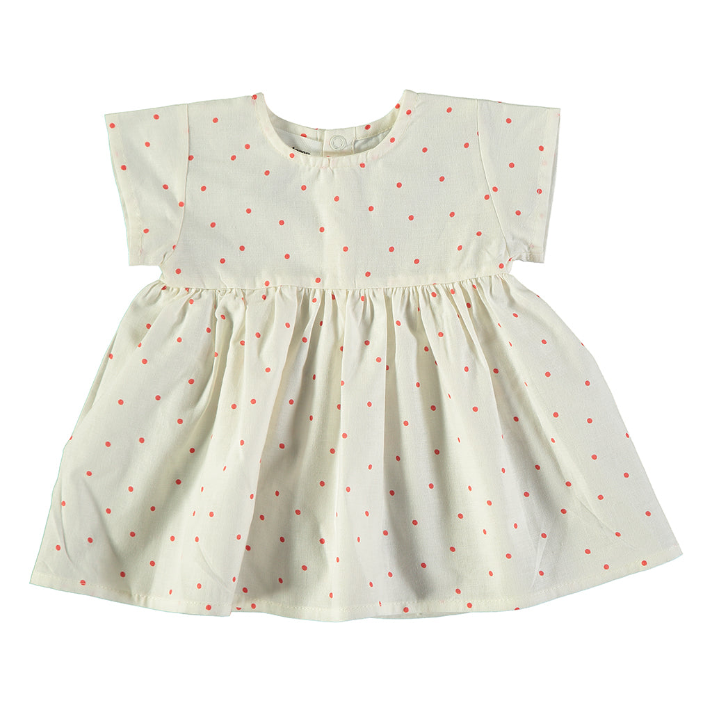 Pequeno Tocon Baby Dress Red Dots