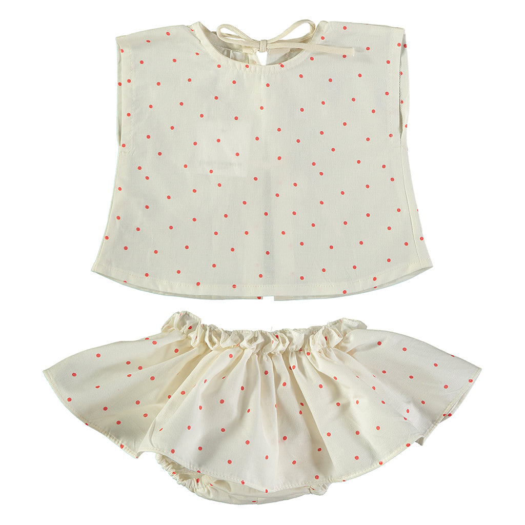 Pequeno Tocon Baby Two Piece Set Red Dots