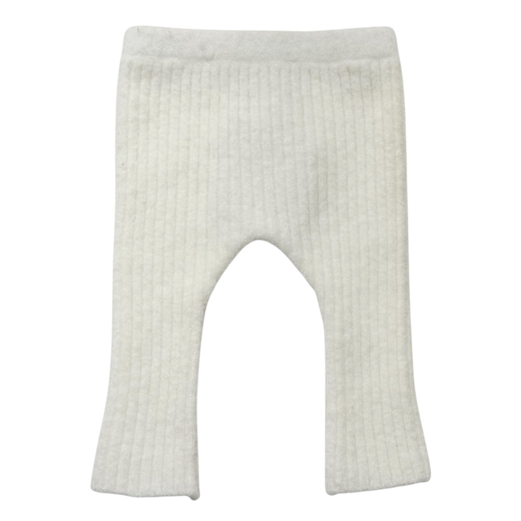 Pequeno Tocon Baby Inuit Ribbed Leggings Natural Cream