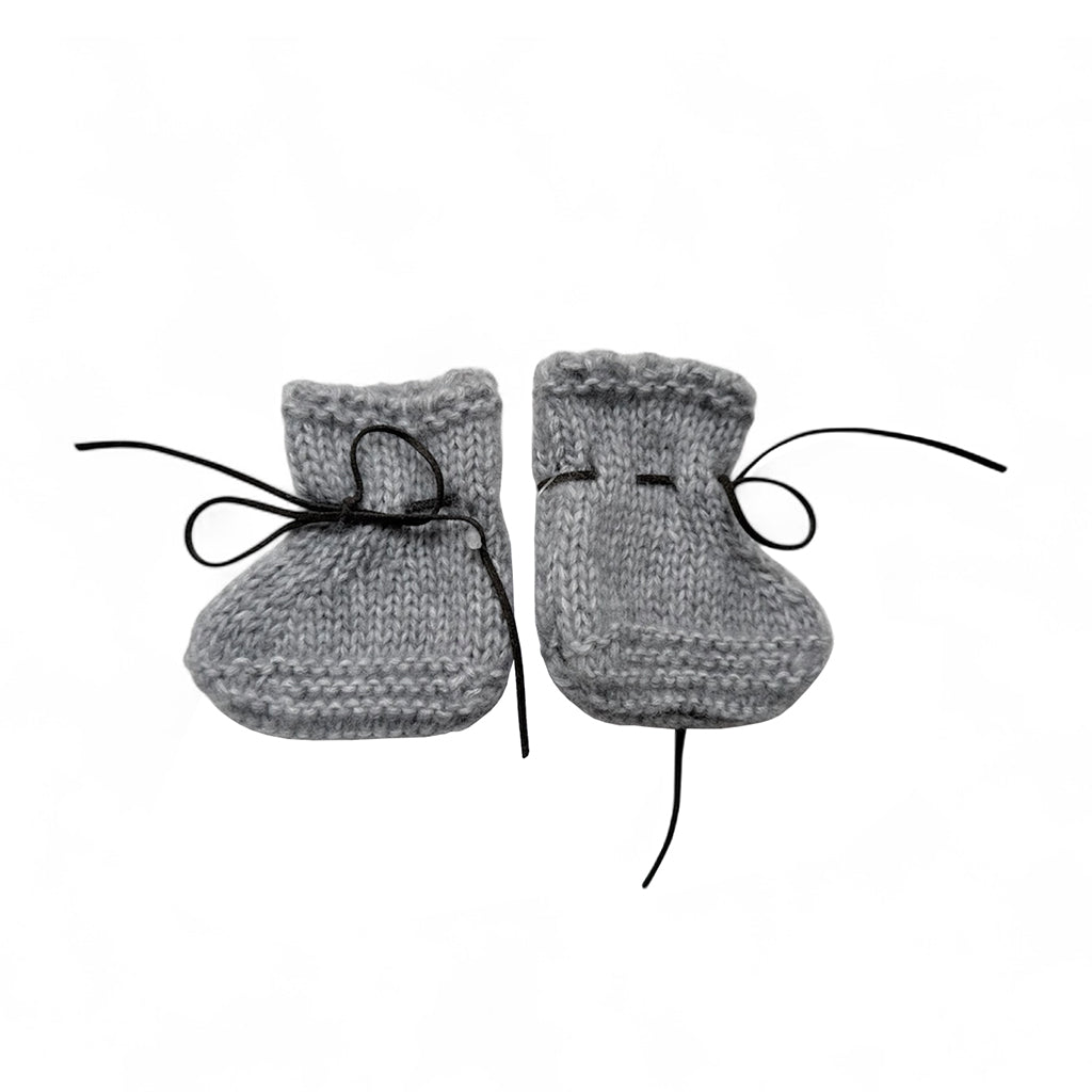 Pequeno Tocon Baby Whool Booties Light Grey