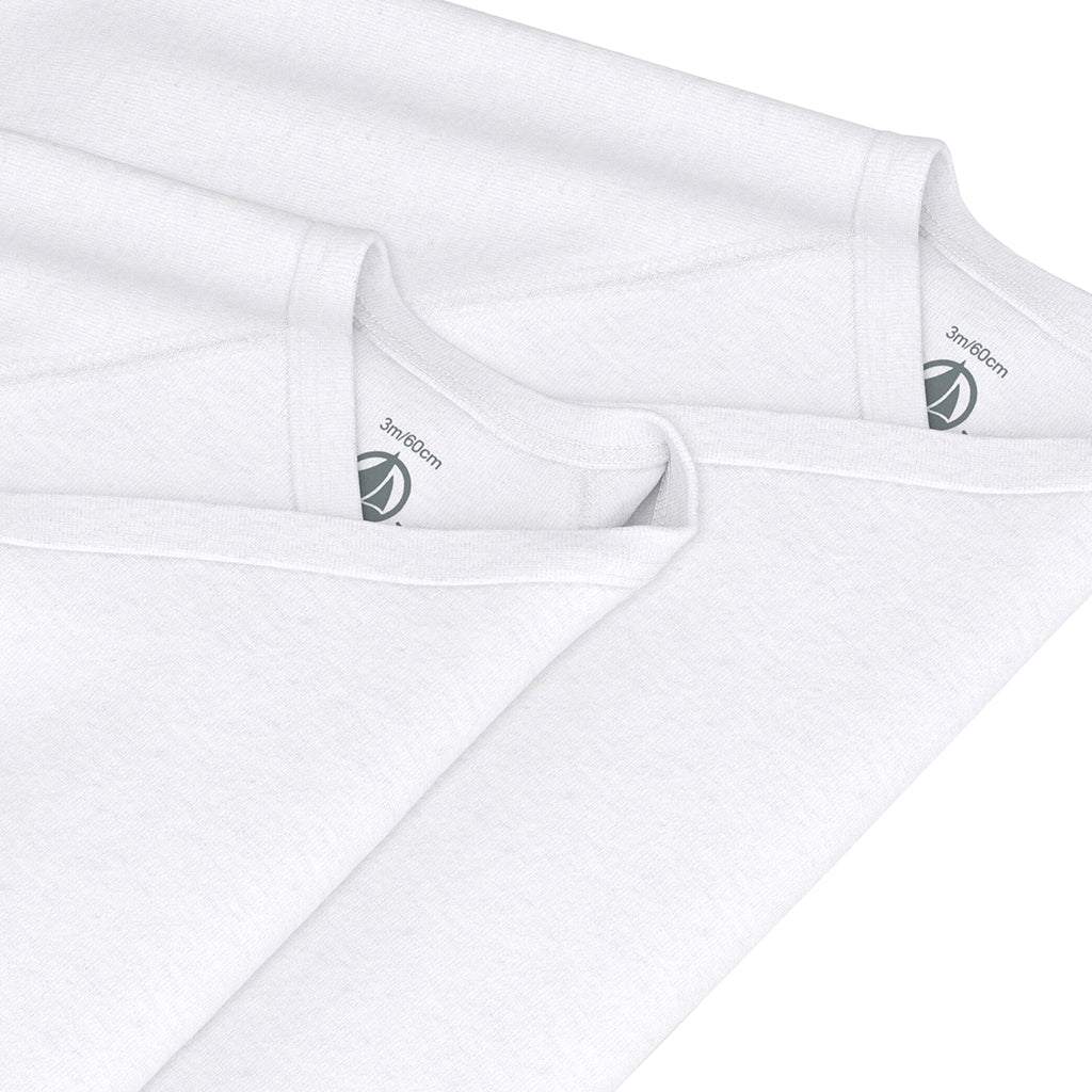 Petit Bateau Baby Set Of Two Long Sleeved Wrap Bodysuits White